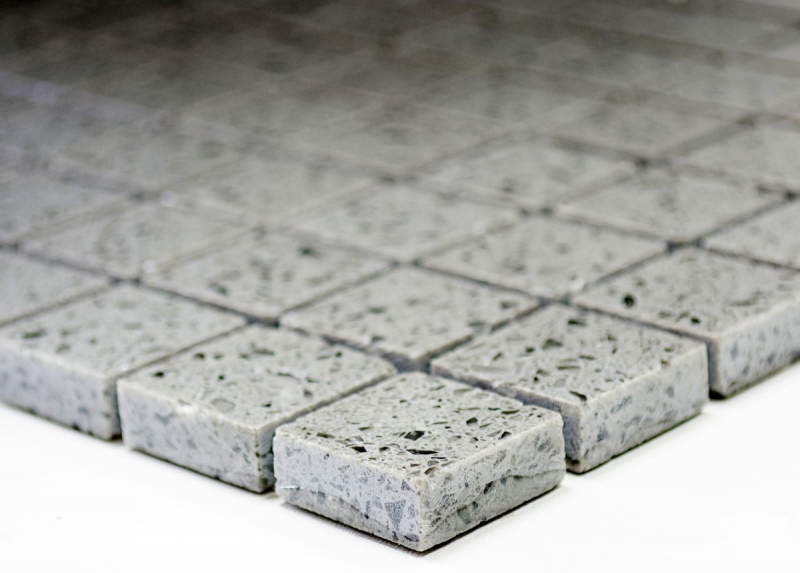 Piastrelle di mosaico dipinte a mano backsplash quarzo composito pietra artificiale Grigio artificiale MOS46-ASM23_m