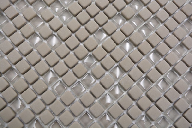 Mosaico di vetro Rivestimento sostenibile Riciclaggio Smalto crema opaco MOS140-03C