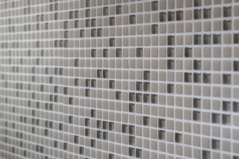 Mosaico di vetro Rivestimento sostenibile Riciclaggio Smalto crema opaco MOS140-03C