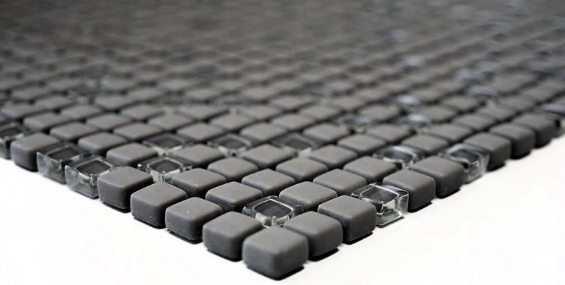 Mosaico di vetro Rivestimento sostenibile Piastrella Recycling Smalto grigio-marrone opaco MOS140-05G
