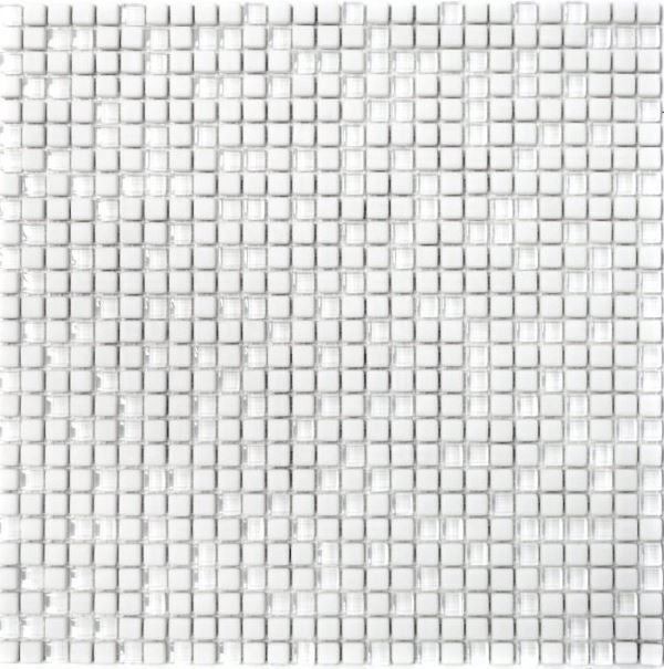 Mosaico dipinto a mano ECO Recycling GLAS Smalto bianco opaco MOS140-07W_m