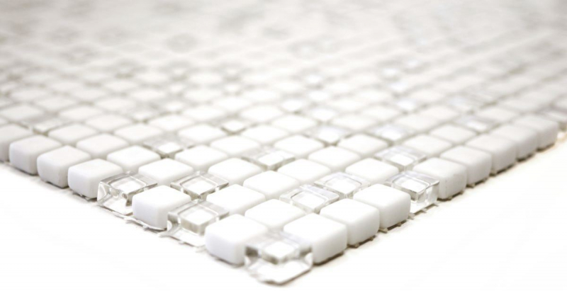 Mosaico dipinto a mano ECO Recycling GLAS Smalto bianco opaco MOS140-07W_m