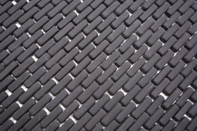 Mosaico di vetro Rivestimento sostenibile Backsplash di piastrelle Riciclaggio Brick Smalto nero opaco MOS140-B21B