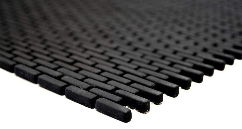 Mosaico dipinto a mano ECO Recycling GLAS Brick Smalto nero opaco MOS140-B21B_m