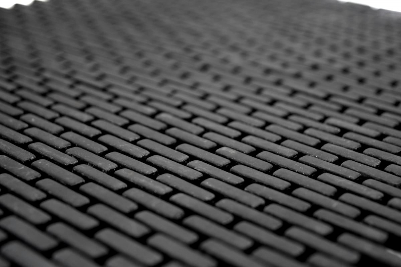 Mosaico dipinto a mano ECO Recycling GLAS Brick Smalto nero opaco MOS140-B21B_m