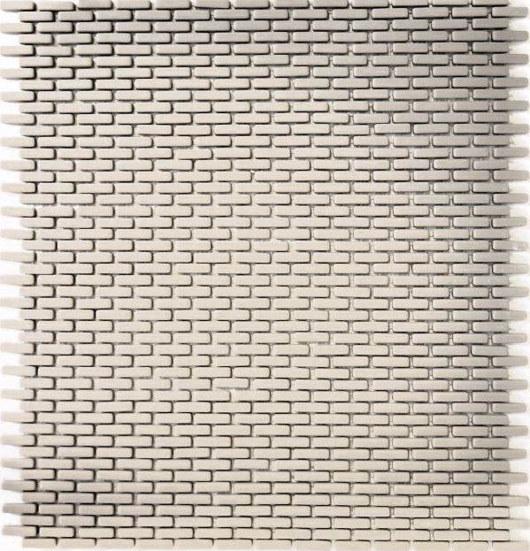 Mosaico dipinto a mano ECO Recycling GLAS Brick Smalto crema opaco MOS140-B23C_m