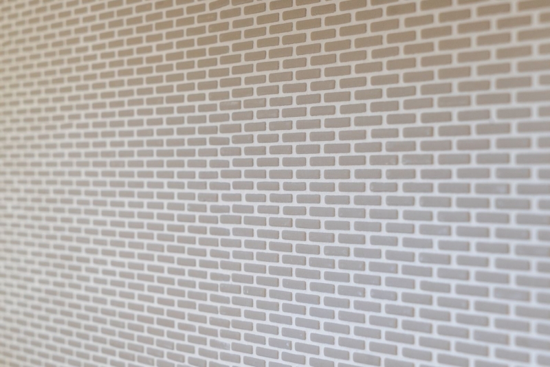 Mosaico di vetro Rivestimento sostenibile Backsplash di piastrelle Riciclaggio Brick Smalto crema opaco MOS140-B23C