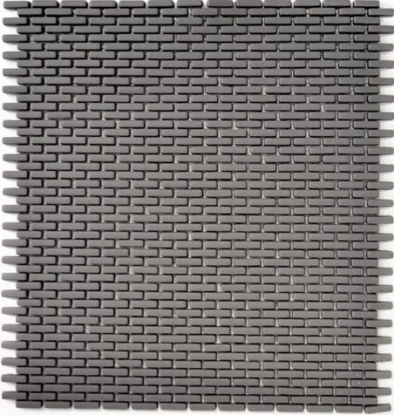 Piastrella di mosaico ECO GLAS Brick Smalto grigio-marrone opaco MOS140-B25G_f | 10 tappetini di mosaico
