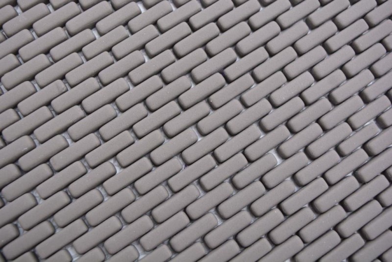 Mosaico di vetro Rivestimento sostenibile Tile Recycling Brick Smalto grigio-marrone opaco MOS140-B25G