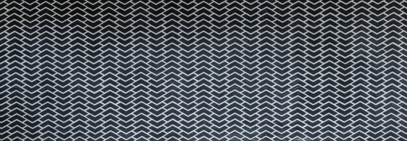 Mosaico di vetro Rivestimento sostenibile Backsplash di piastrelle Riciclaggio a spina di pesce Smalto nero opaco MOS140-HB31B
