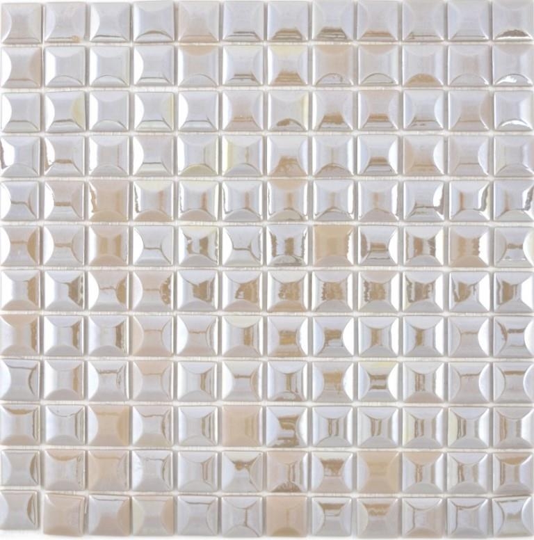 Mosaico di vetro Rivestimento sostenibile Piastrella Riciclaggio caffè metallizzato 3DF MOS350-24