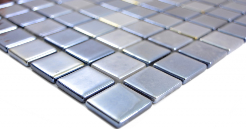 Piastrella di mosaico campione a mano ECO Recycling GLAS ECO antracite metallizzato MOS350-08_m