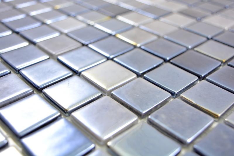 Piastrella di mosaico campione a mano ECO Recycling GLAS ECO antracite metallizzato MOS350-08_m