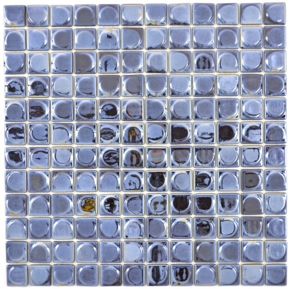 Piastrella di mosaico campione a mano ECO Recycling GLAS ECO nero metallizzato 3DR MOS350-18_m