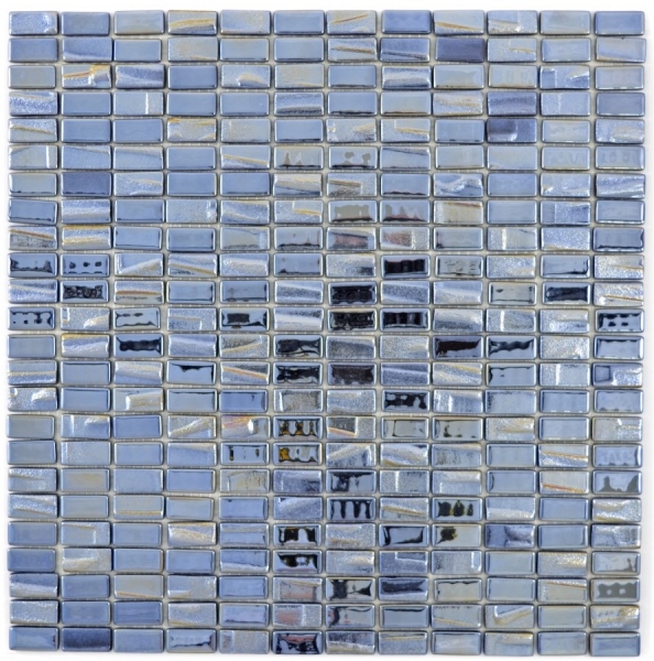 Piastrella di mosaico campione a mano ECO Recycling GLASS rettangolo ECO nero metallizzato 3D MOS355-09_m