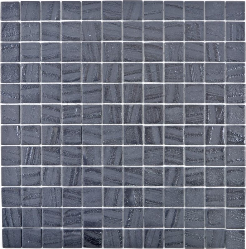 Piastrella di mosaico campione a mano ECO Recycling GLAS ECO nero antracite MOS360-03_m
