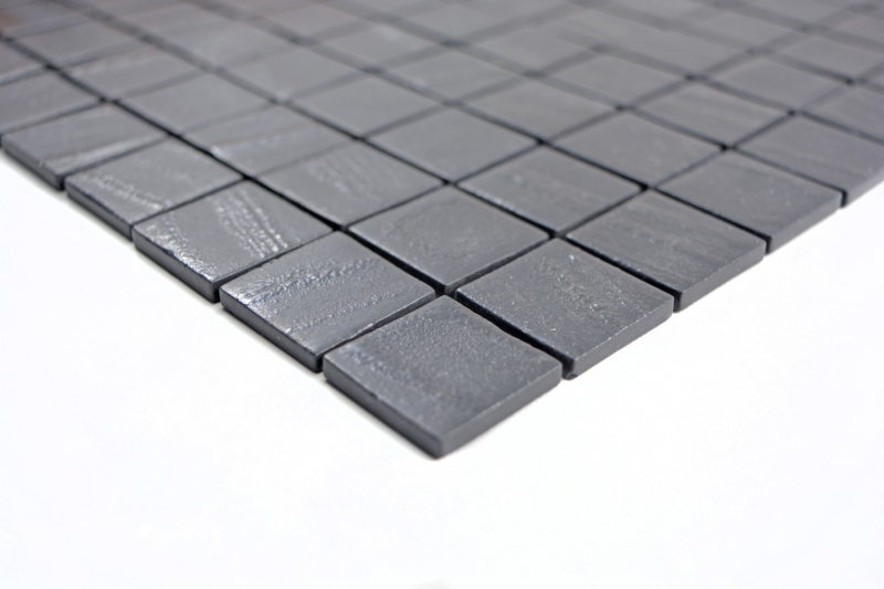 Piastrella di mosaico campione a mano ECO Recycling GLAS ECO nero antracite MOS360-03_m