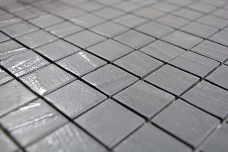 Piastrella di mosaico campione a mano ECO Recycling GLAS ECO nero antracite MOS360-03_m
