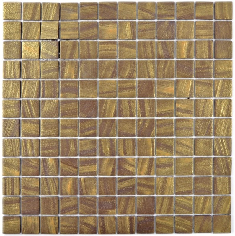 Piastrella di mosaico campione a mano ECO Recycling GLAS ECO satin gold MOS360-05_m