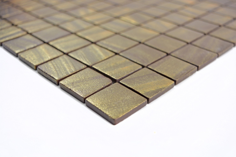 Piastrella di mosaico campione a mano ECO Recycling GLAS ECO satin gold MOS360-05_m