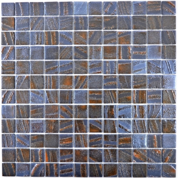 Piastrella di mosaico campione a mano ECO Recycling GLAS ECO ossido di bronzo MOS360-07_m
