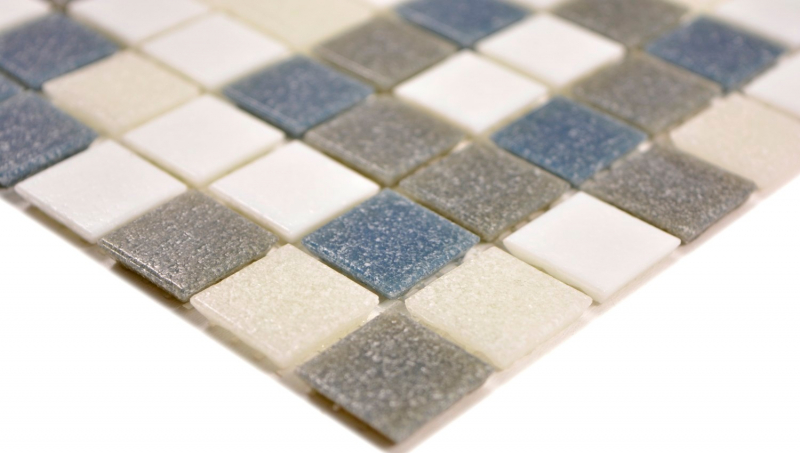 Campione a mano mosaico piastrelle vetro bianco grigio metallico parete piastrelle bagno piastrelle doccia alzatina piastrelle backsplash MOS210-P001625_m