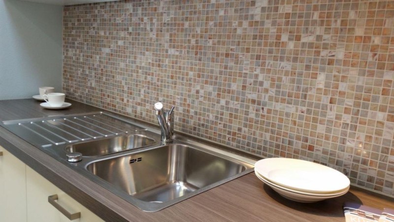 Mosaico di vetro tessere di mosaico beige grigio rame piastrelle da parete bagno piastrelle doccia alzatina piastrella specchio MOS54-0104