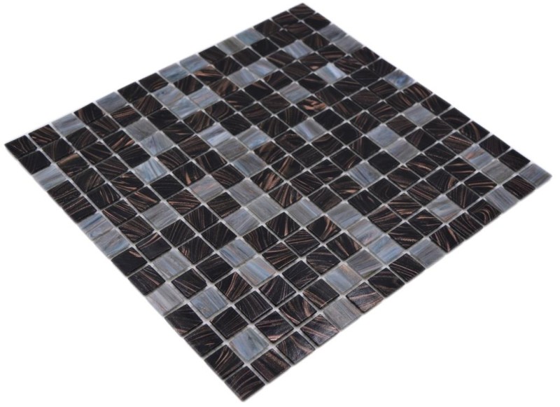 Piastrelle di vetro a mosaico grigio rame nero antracite doccia splashback piastrelle backsplash MOS54-0108