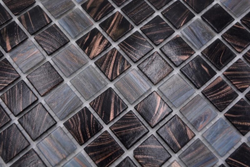 Piastrelle di vetro a mosaico grigio rame nero antracite doccia splashback piastrelle backsplash MOS54-0108