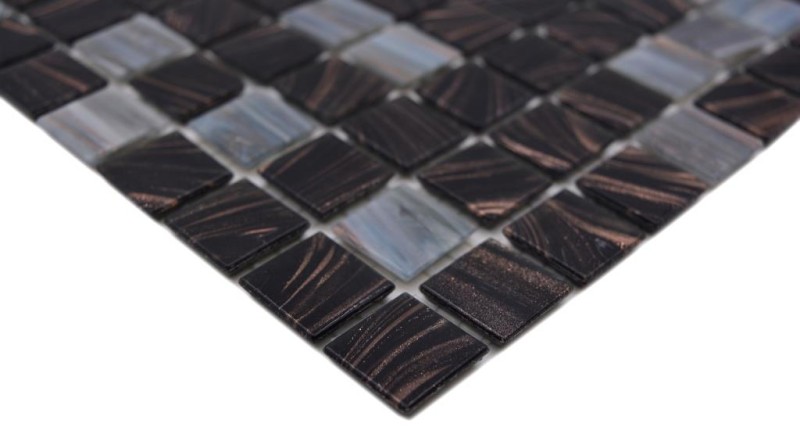 Piastrelle di vetro a mosaico grigio rame nero antracite doccia splashback piastrelle backsplash MOS54-0108