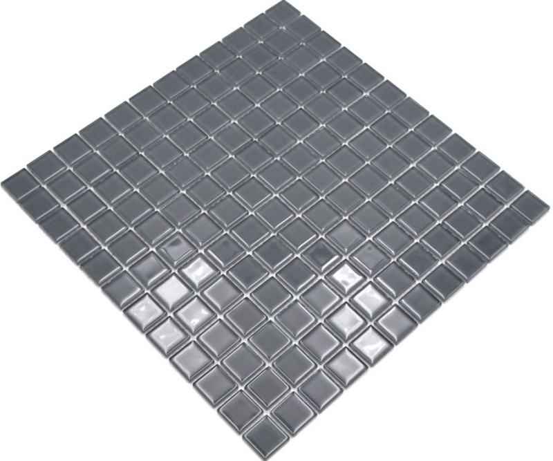 Piastrella di mosaico dipinta a mano Mosaico di vetro traslucido Grigio cristallo BAGNO WC Cucina PARETE MOS63-0202_m