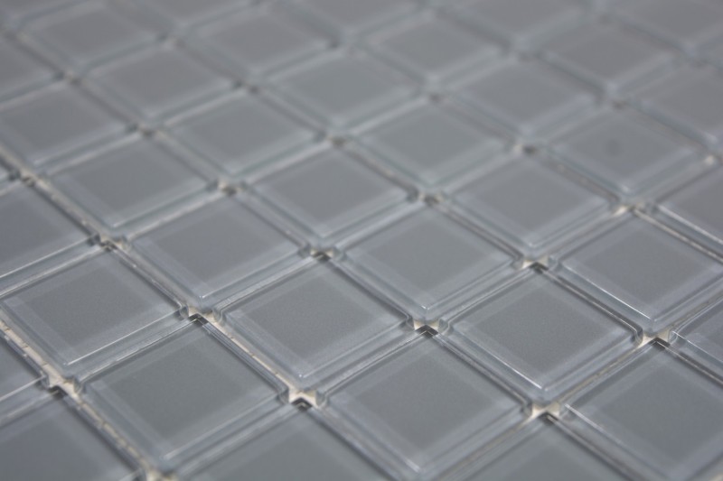 Piastrella di mosaico dipinta a mano Mosaico di vetro traslucido Grigio cristallo BAGNO WC Cucina PARETE MOS63-0202_m