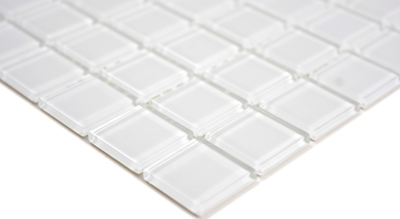 Mosaico dipinto a mano Mosaico di vetro traslucido Cristallo super bianco BAGNO WC Cucina MURO MOS63-0101_m
