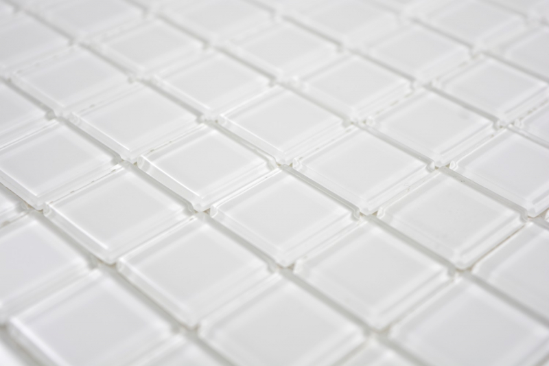 Mosaico dipinto a mano Mosaico di vetro traslucido Cristallo super bianco BAGNO WC Cucina MURO MOS63-0101_m
