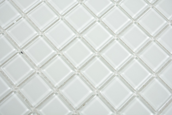 Piastrella di mosaico dipinta a mano Mosaico di vetro traslucido Cristallo bianco BAGNO WC Cucina PARETE MOS63-0102_m