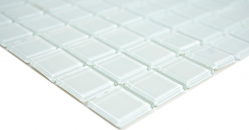 Piastrella di mosaico dipinta a mano Mosaico di vetro traslucido Cristallo bianco BAGNO WC Cucina PARETE MOS63-0102_m
