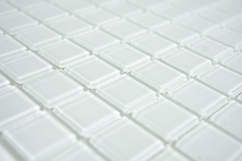 Piastrella di mosaico dipinta a mano Mosaico di vetro traslucido Cristallo bianco BAGNO WC Cucina PARETE MOS63-0102_m