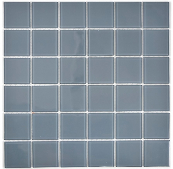 Piastrella di mosaico Mosaico di vetro traslucido Cristallo grigio BAGNO WC Cucina MURO MOS69-0202_f | 10 tappetini di mosaico
