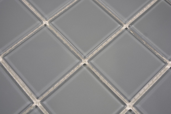 Piastrella di mosaico Mosaico di vetro traslucido Cristallo grigio BAGNO WC Cucina MURO MOS69-0202_f | 10 tappetini di mosaico