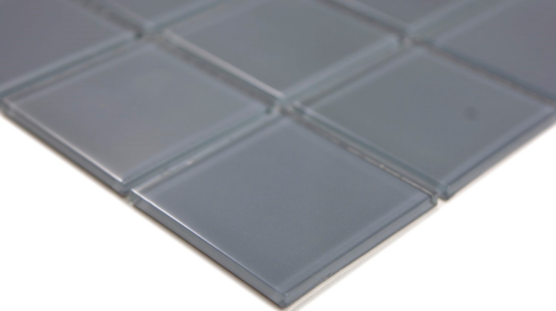 Piastrella di mosaico Mosaico di vetro traslucido Cristallo grigio BAGNO WC Cucina MURO MOS69-0202_f | 10 tappetini di mosaico