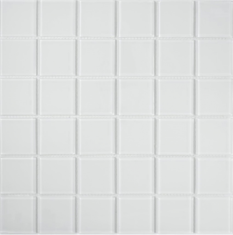 Mosaico dipinto a mano Mosaico in vetro traslucido Cristallo super bianco BAGNO WC Cucina MURO MOS69-0101_m
