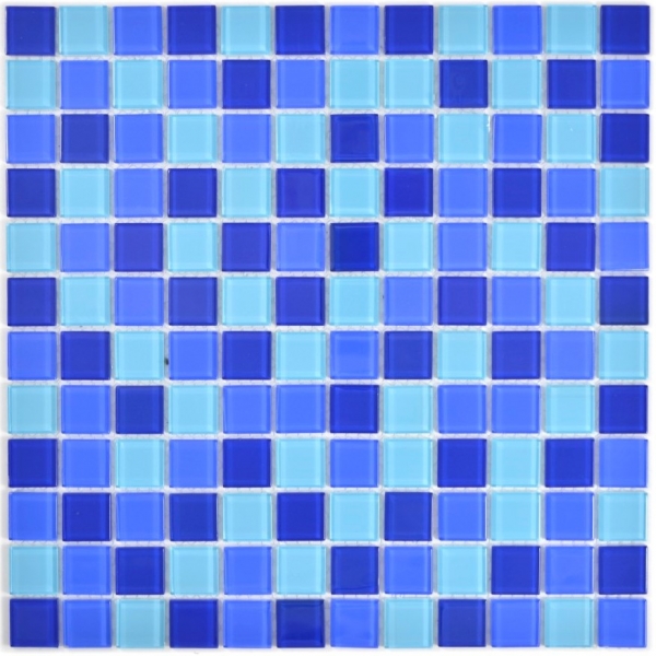Piastrella di mosaico dipinta a mano Mosaico di vetro traslucido Cristallo blu BAGNO WC Cucina PARETE MOS63-0405_m
