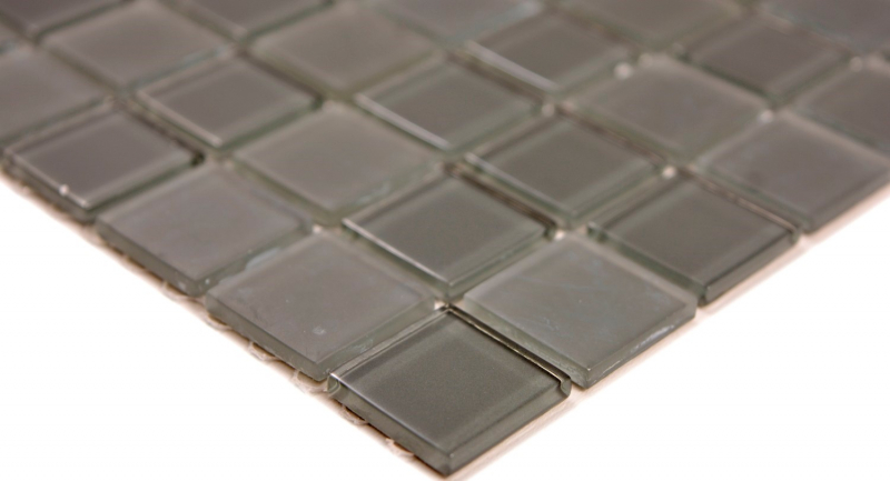 Mosaico dipinto a mano Mosaico di vetro traslucido Cristallo grigio antracite opaco MOS63-2602_m