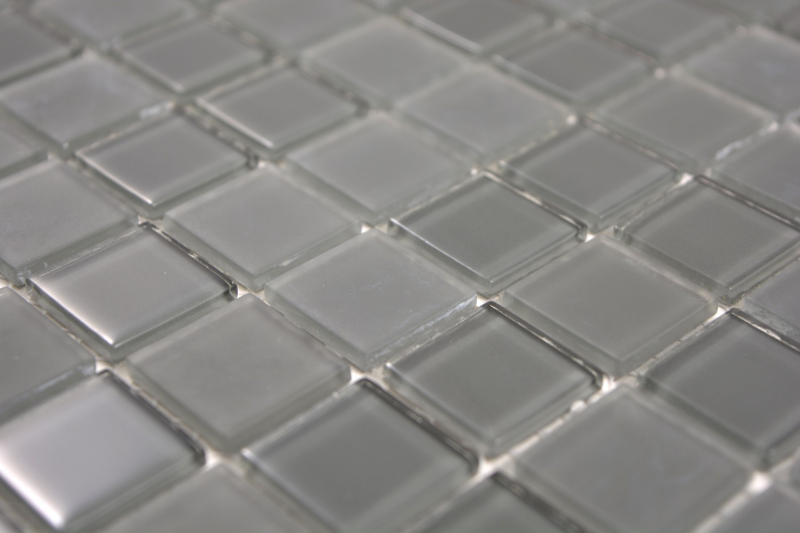 Mosaico dipinto a mano Mosaico di vetro traslucido Cristallo grigio antracite opaco MOS63-2602_m