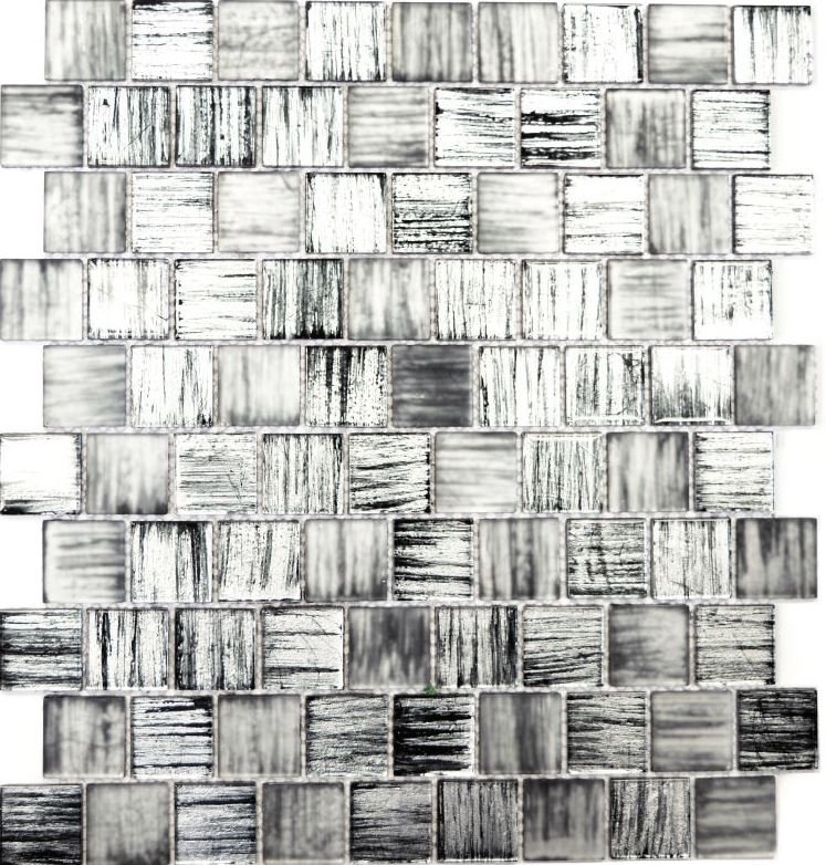 Mosaico di vetro Mosaico di vetro smerigliato struttura nero chiaro opaco smerigliato MOS68-CF41