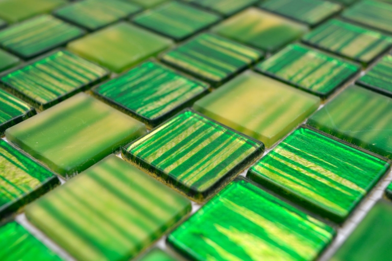 Mosaico di vetro Tessere di mosaico Backsplash di piastrelle Vetro smerigliato oro giallo verde chiaro opaco smerigliato MOS68-CF43