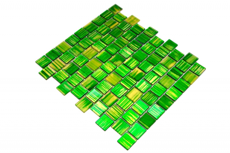 Mosaico di vetro Tessere di mosaico Backsplash di piastrelle Vetro smerigliato oro giallo verde chiaro opaco smerigliato MOS68-CF43