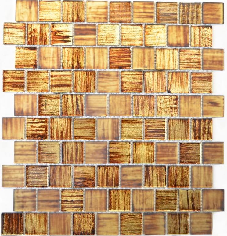 Piastrella di mosaico Mosaico di vetro Cristallo smerigliato marrone chiaro opaco smerigliato MOS68-CF45_f | 10 tappetini di mosaico