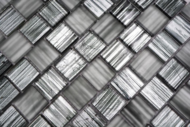 Piastrella di mosaico Mosaico di vetro Cristallo smerigliato nero chiaro opaco smerigliato MOS78-CF81