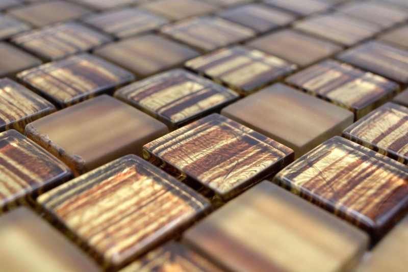 Piastrella di mosaico Mosaico di vetro Cristallo smerigliato vetro marrone chiaro opaco smerigliato MOS78-CF85
